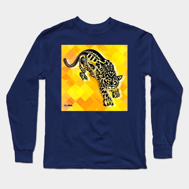golden jaguar ecopop Long Sleeve T-Shirt by jorge_lebeau